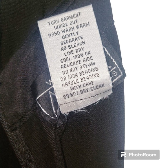 Alex Evenings Black Jersey Blouson Dress Black Rhinestone Embellishment … - Picture 6 of 7